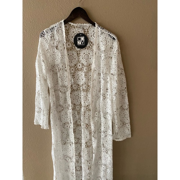 Crochet knit kimono cardigan - Picture 3 of 3